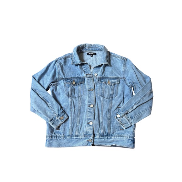Missguided Jackets & Blazers - Missguided Denim Jacket Women Blue Casual Button Up Trucker Boho SIZE 4